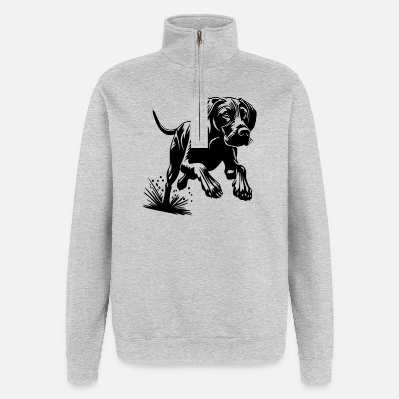 Magyar Vizsla - Sweat à zip 1/4 - gris chiné
