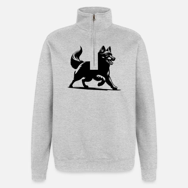 Schipperke - Quarter-Zip Sweatshirt - heather grey