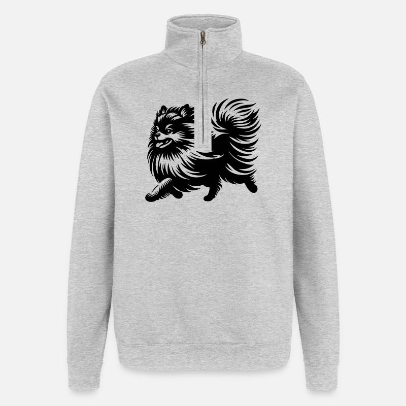 Dwarf spitz - Quarter-Zip Sweatshirt - heather grey