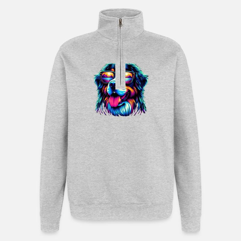 Bouvier bernois - Sweat à zip 1/4 - gris chiné