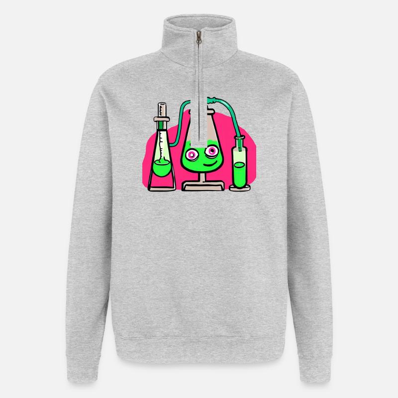 Wissenschaft Studium - Quarter-Zip-Sweatshirt - Grau meliert