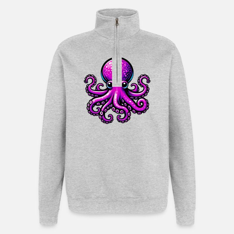 Octopus - Quarter-Zip Sweatshirt - heather grey