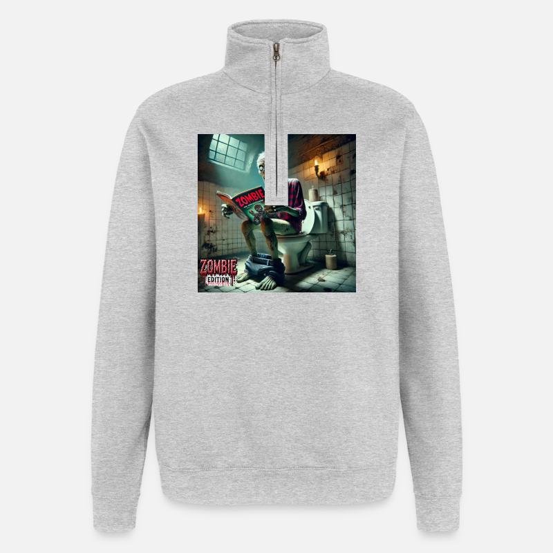 Zombie Klo - Quarter-Zip-Sweatshirt - Grau meliert