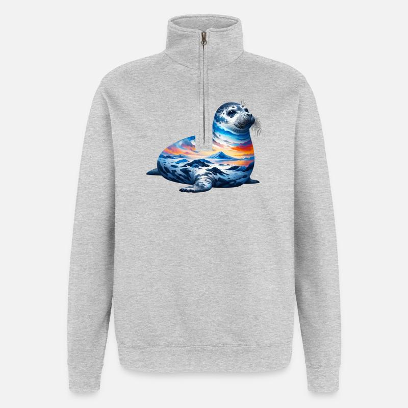 Siegel - Quarter-Zip-Sweatshirt - Grau meliert