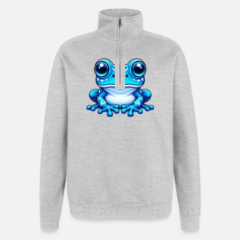 Frosch - Quarter-Zip-Sweatshirt - Grau meliert
