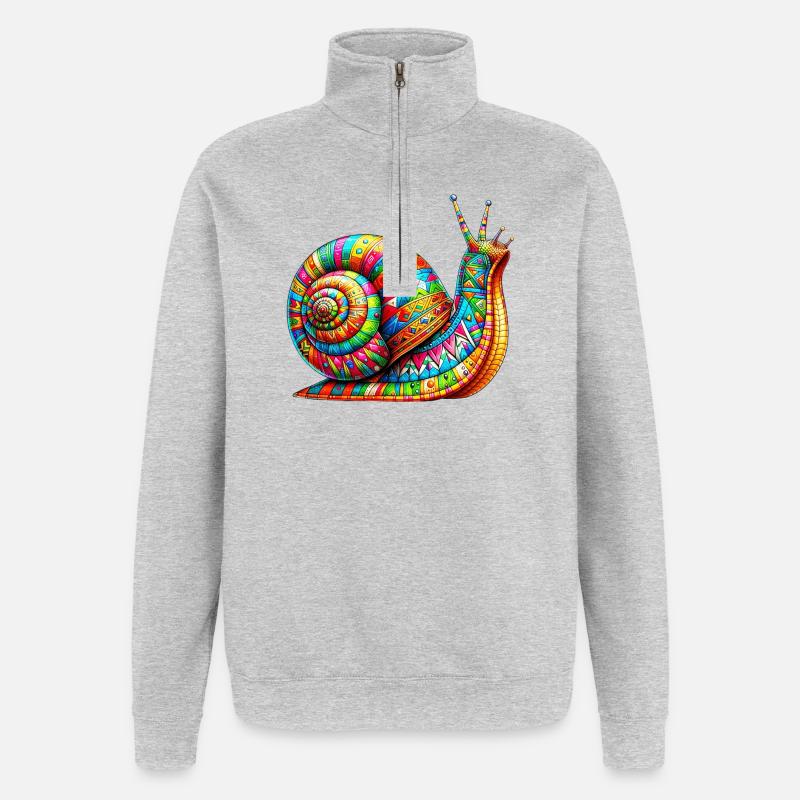 Schnecke - Quarter-Zip-Sweatshirt - Grau meliert