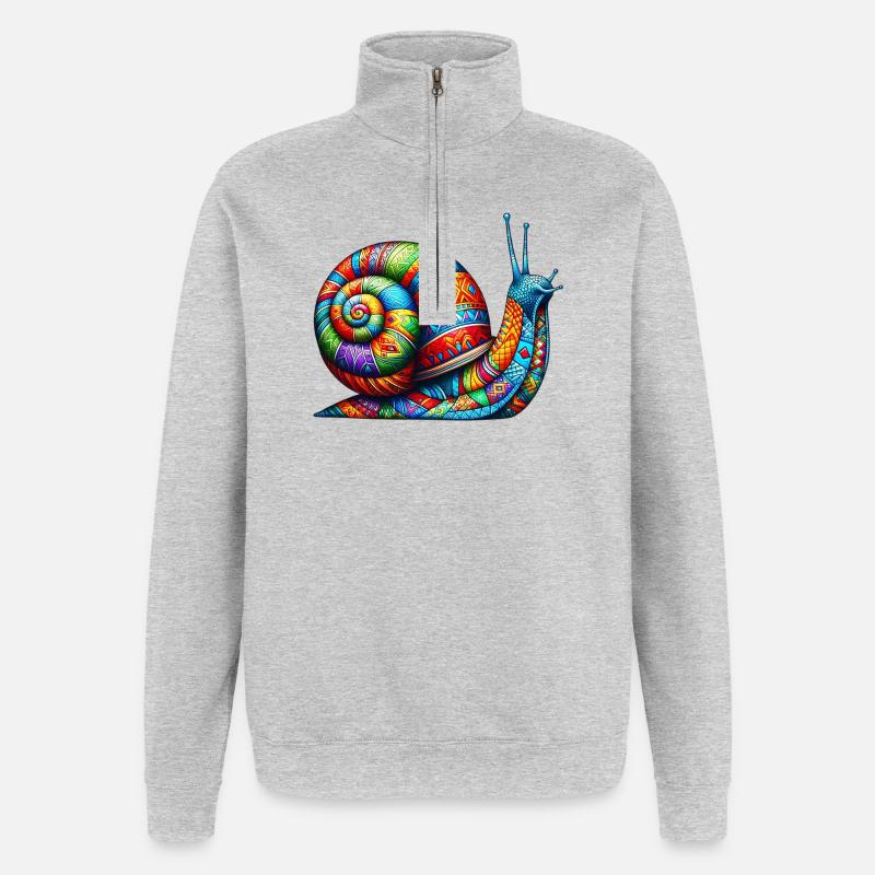 Schnecke - Quarter-Zip-Sweatshirt - Grau meliert