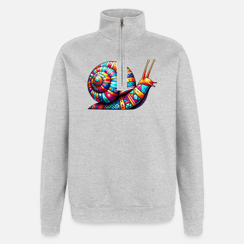 Snail - Quarter-Zip Sweatshirt - heather grey