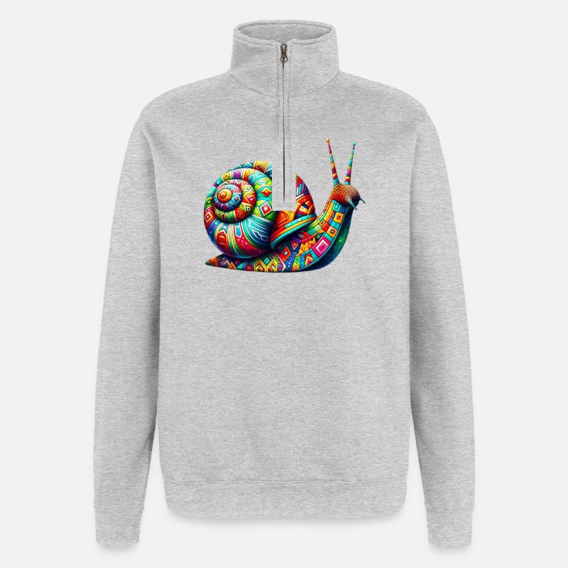 Snail - Quarter-Zip Sweatshirt - heather grey