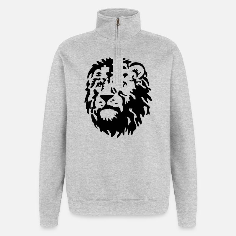 Loewe cat - Quarter-Zip Sweatshirt - heather grey
