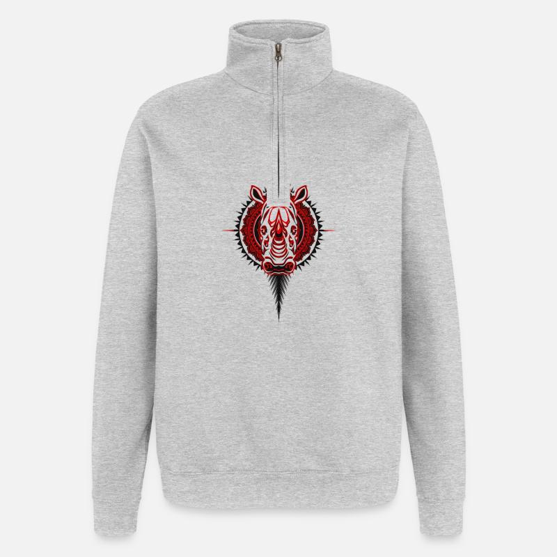 Nashorn - Quarter-Zip-Sweatshirt - Grau meliert