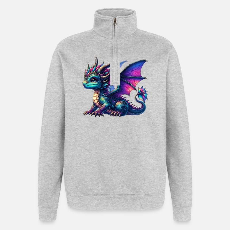 Dragon - Sweat à zip 1/4 - gris chiné