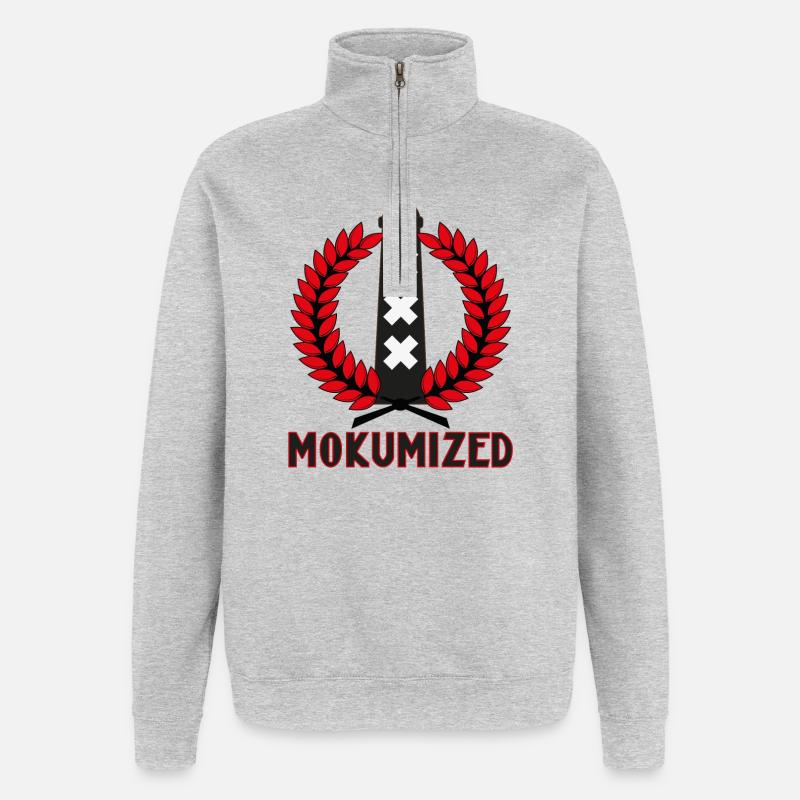 Mokumized - Quarter-Zip Sweatshirt - heather grey