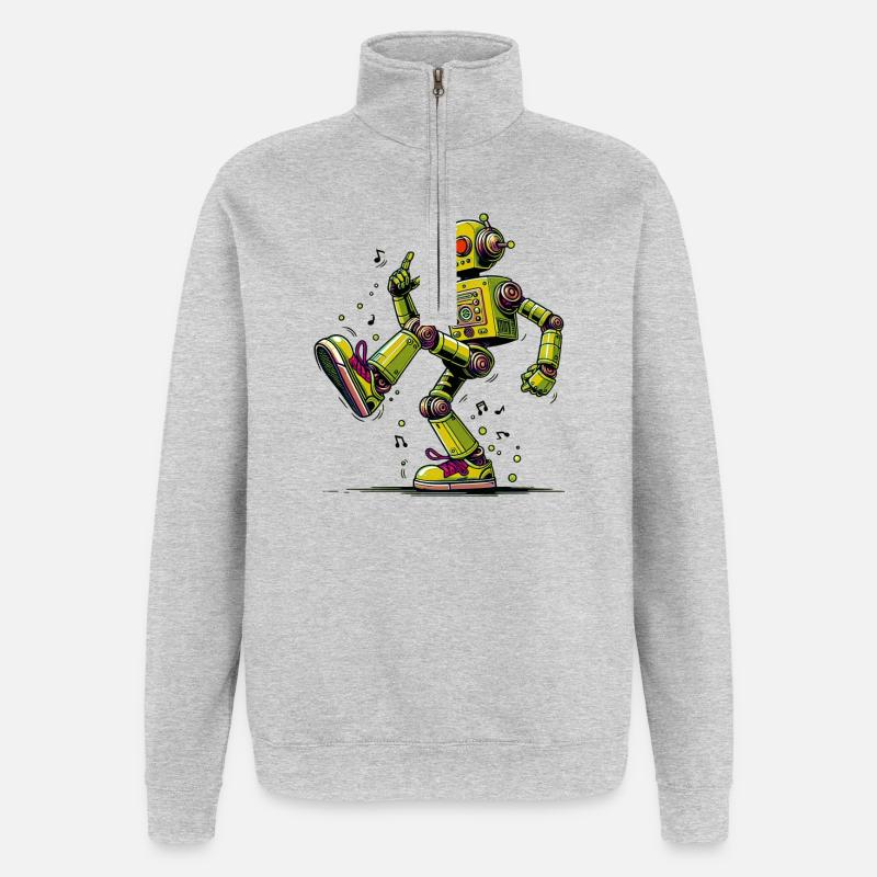 Danses de robots extraterrestres extraterrestres - Sweat à zip 1/4 - gris chiné