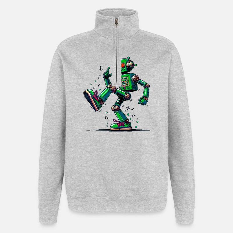 Danses de robots extraterrestres extraterrestres - Sweat à zip 1/4 - gris chiné