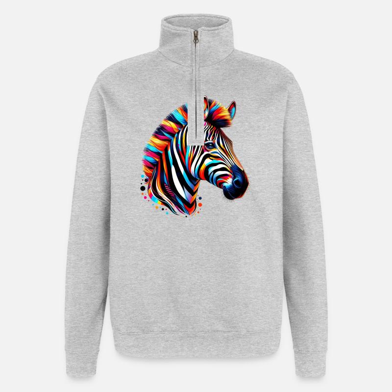 Zebra - Quarter-Zip Sweatshirt - heather grey