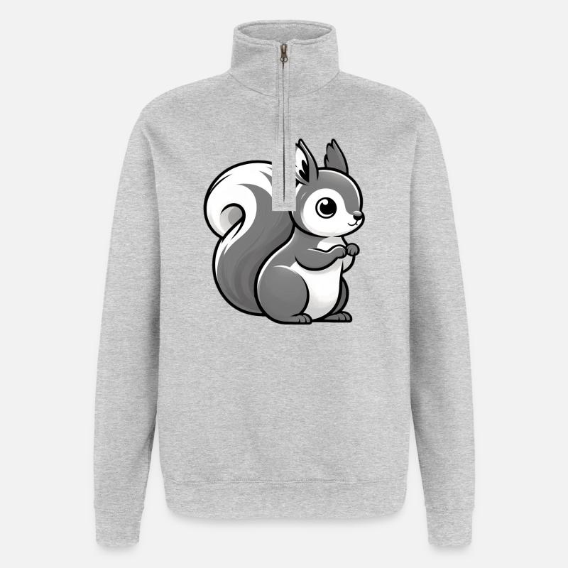 Eichhörnchen - Quarter-Zip-Sweatshirt - Grau meliert