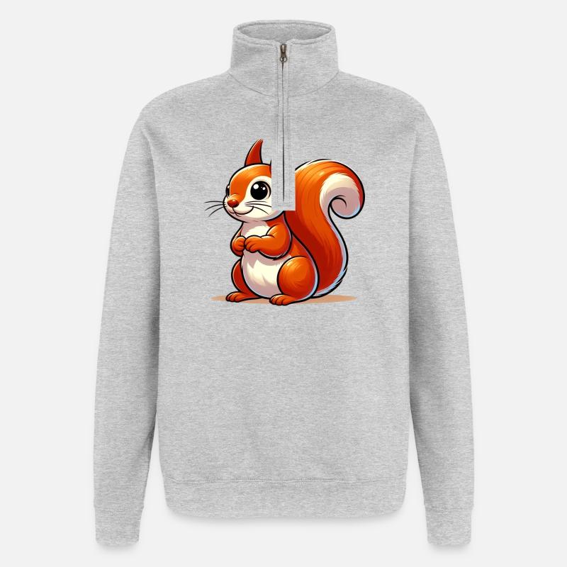 Eichhörnchen - Quarter-Zip-Sweatshirt - Grau meliert