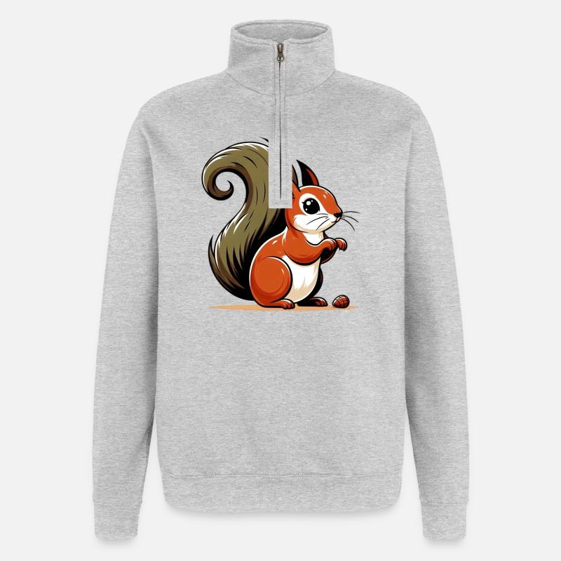 Squirrel - Quarter-Zip Sweatshirt - heather grey