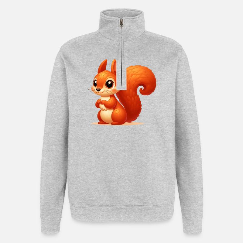 Squirrel - Quarter-Zip Sweatshirt - heather grey
