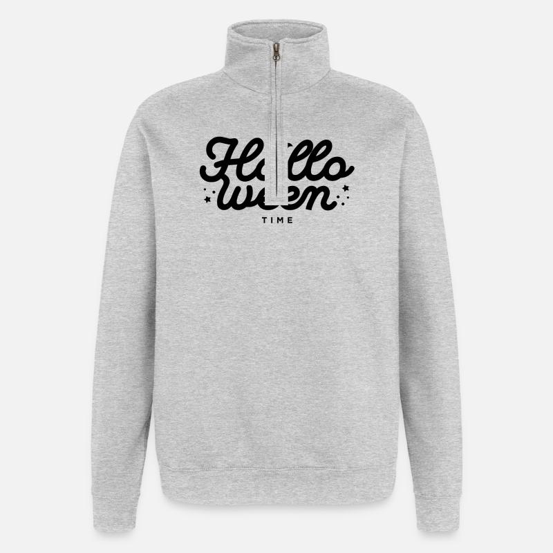 Himmlischer Nachthimmel Musterdruck - Quarter-Zip-Sweatshirt - Grau meliert