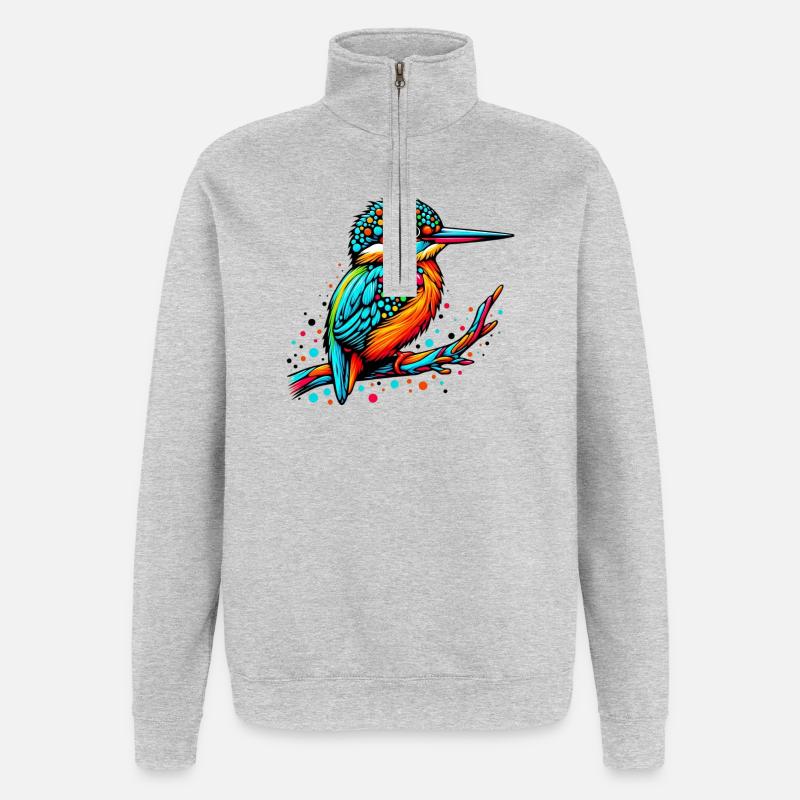 Eisvogel - Quarter-Zip-Sweatshirt - Grau meliert