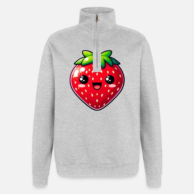 Erdbeeren Erdbeeren - Quarter-Zip-Sweatshirt - Grau meliert