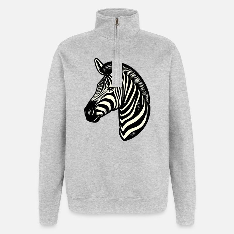 Zebra - Quarter-Zip Sweatshirt - heather grey