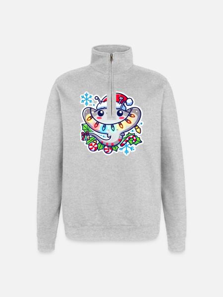 Holiday Ray of Joy - Quarter-Zip Sweatshirt - heather grey