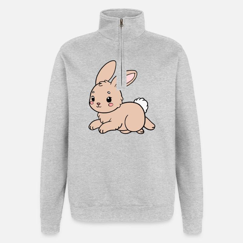 Rabbit Rabbit - Quarter-Zip Sweatshirt - heather grey