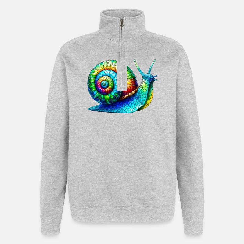 Schnecke - Quarter-Zip-Sweatshirt - Grau meliert