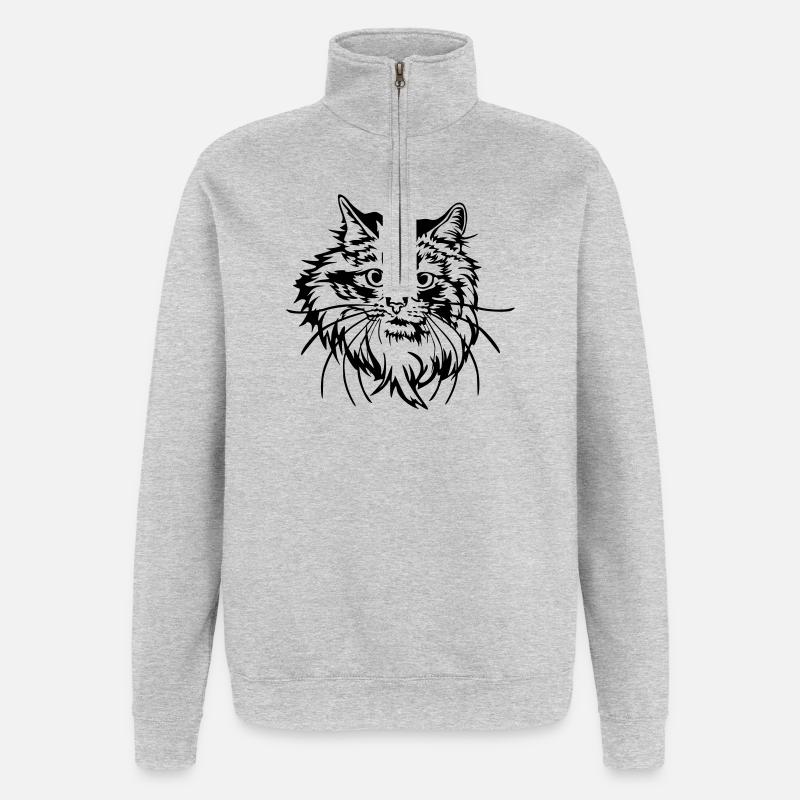 Norwegian Forest Cat - Quarter-Zip Sweatshirt - heather grey