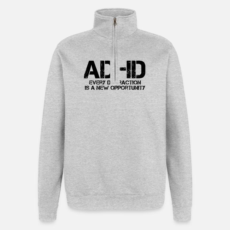 ADHS - Quarter-Zip-Sweatshirt - Grau meliert