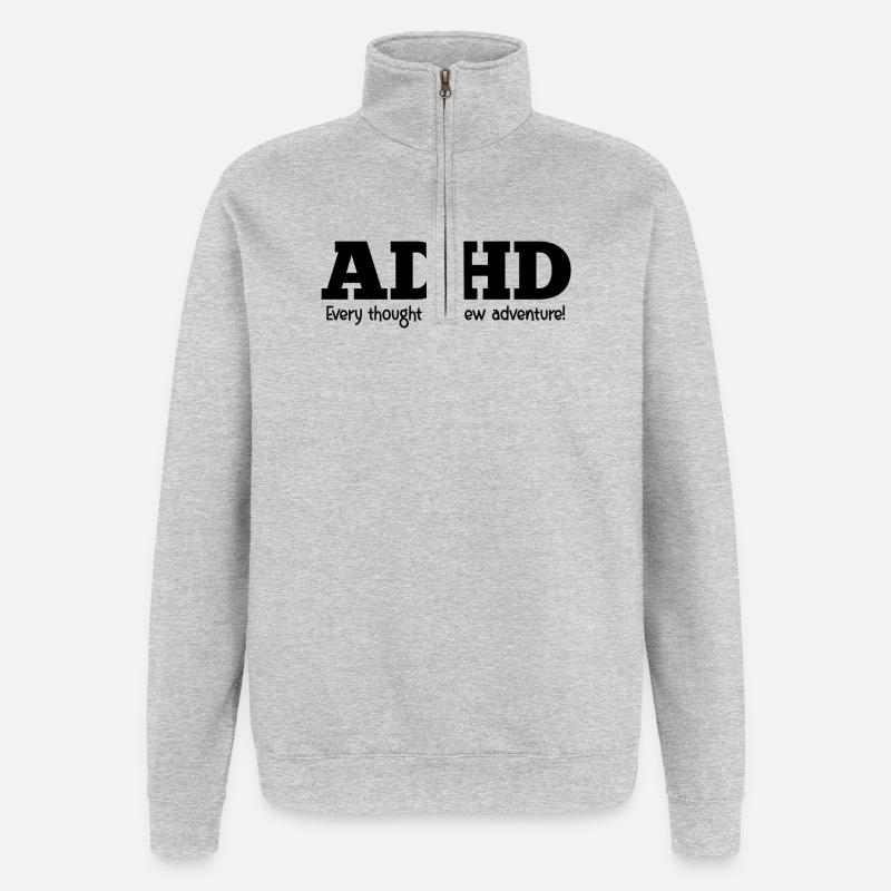 ADHS - Quarter-Zip-Sweatshirt - Grau meliert