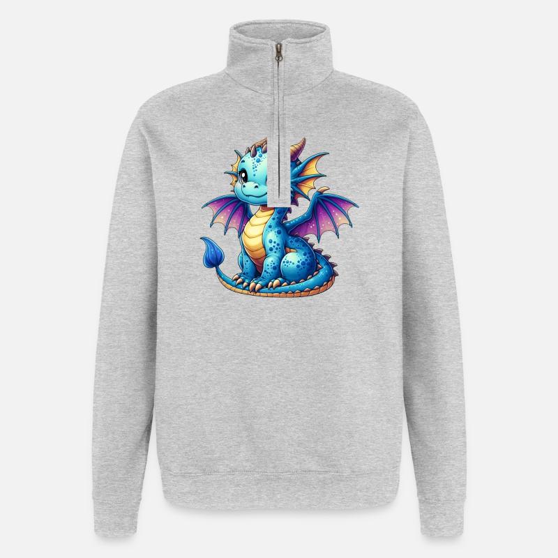 Dragon - Sweat à zip 1/4 - gris chiné