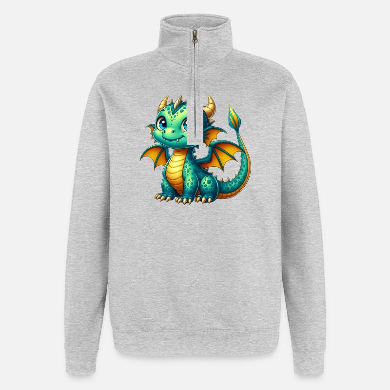Dragon - Sweat à zip 1/4 - gris chiné