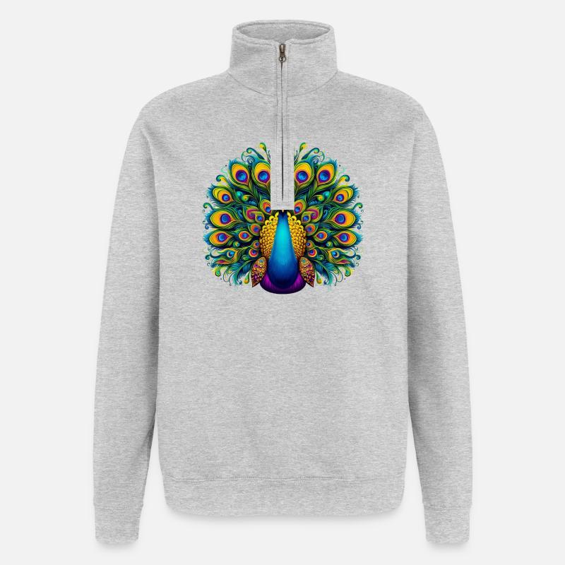 Pfau - Quarter-Zip-Sweatshirt - Grau meliert