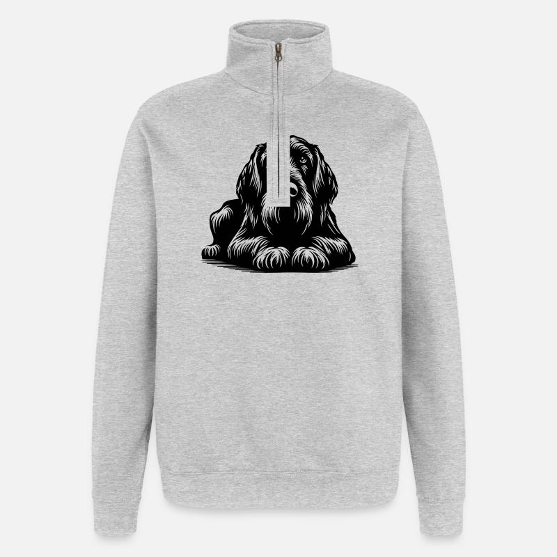 Spinone Italiano - Quarter-Zip Sweatshirt - heather grey
