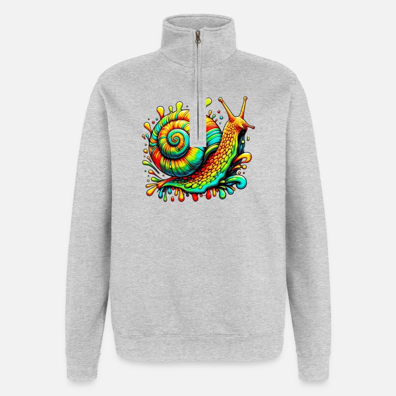 Schnecke - Quarter-Zip-Sweatshirt - Grau meliert
