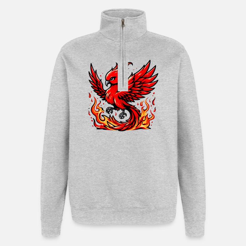 Red Phoenix - Quarter-Zip Sweatshirt - heather grey