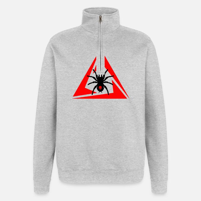 Araignée - Sweat à zip 1/4 - gris chiné
