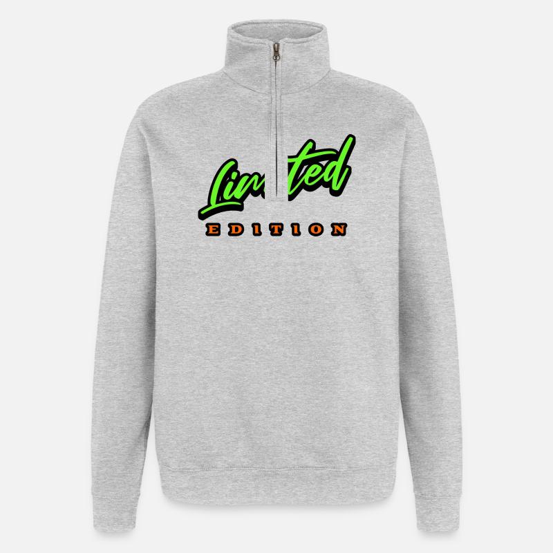 Édition limitée - Sweat à zip 1/4 - gris chiné