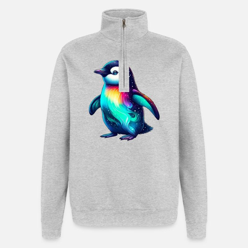 Pinguin - Quarter-Zip-Sweatshirt - Grau meliert