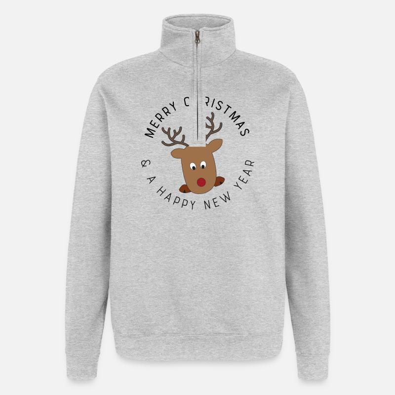 Petits cadeaux pour Noël - Sweat à zip 1/4 - gris chiné