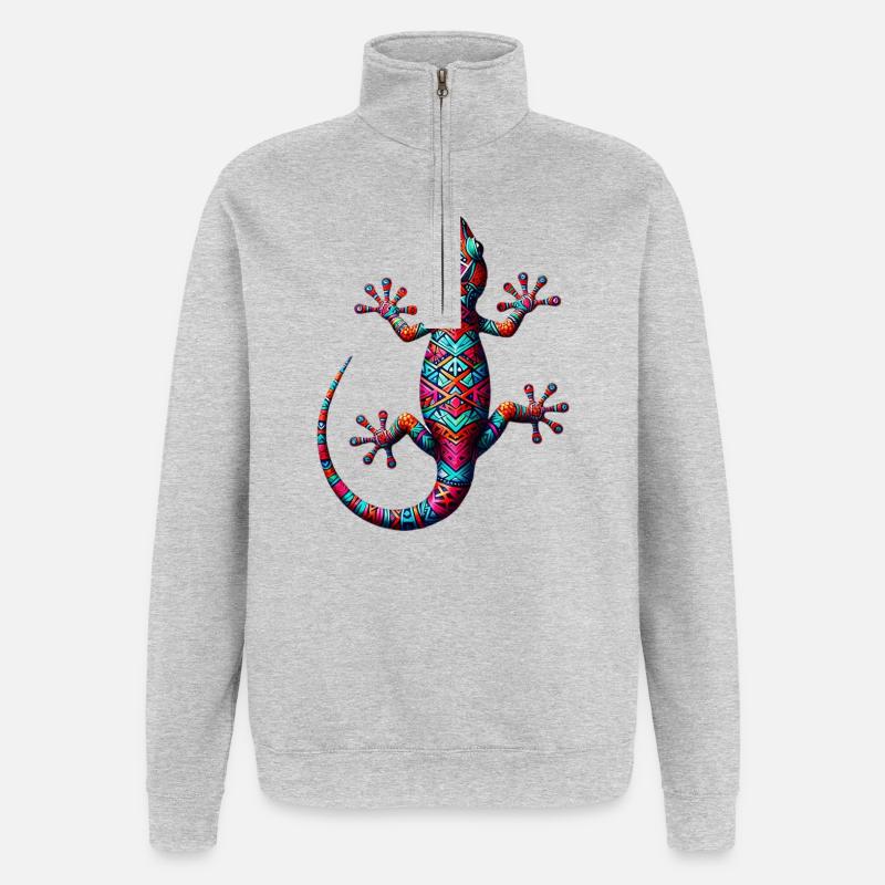 Gecko - Quarter-Zip Sweatshirt - heather grey