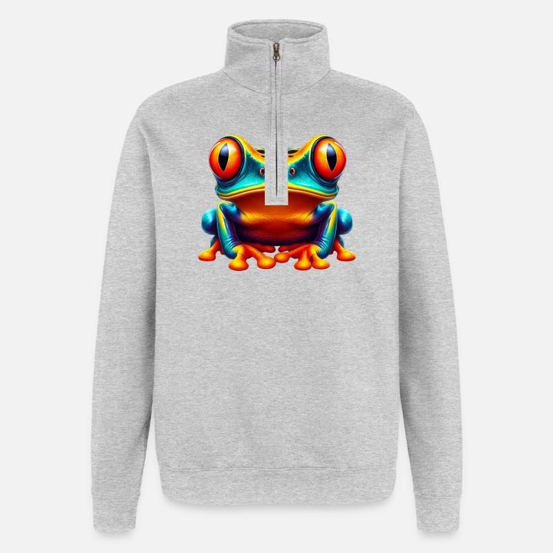 Frosch - Quarter-Zip-Sweatshirt - Grau meliert