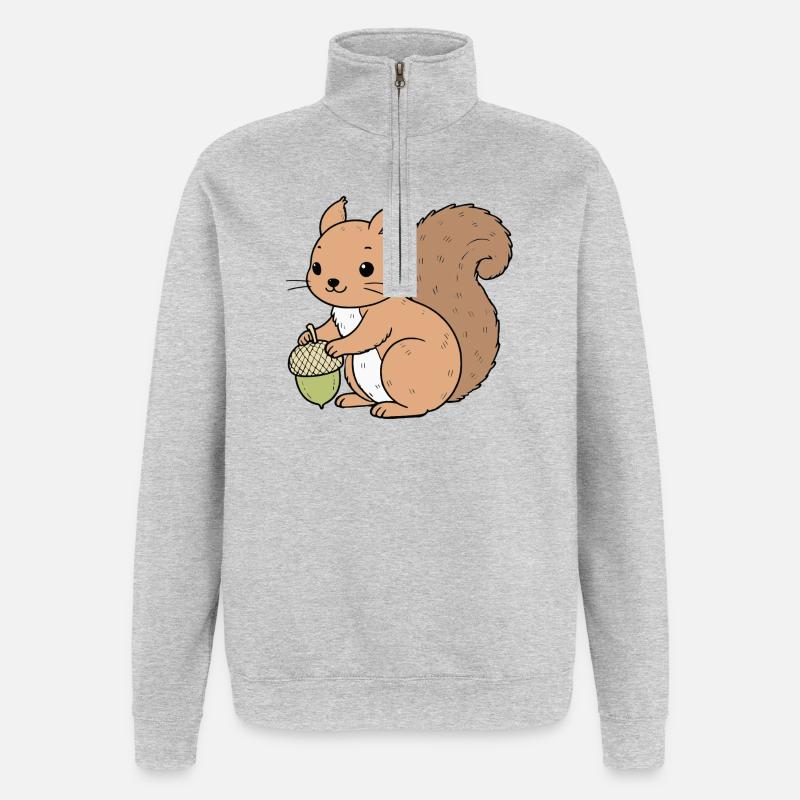 EIchhörnchen - Quarter-Zip-Sweatshirt - Grau meliert