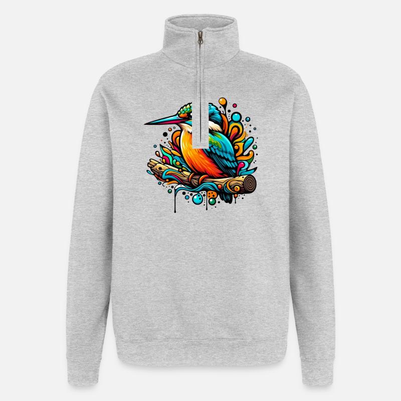 Eisvogel - Quarter-Zip-Sweatshirt - Grau meliert