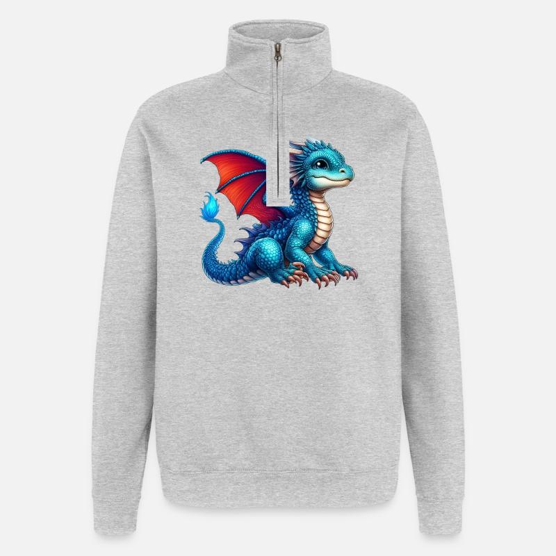 Dragon - Quarter-Zip Sweatshirt - heather grey