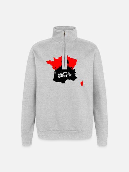 Freedom to protest - Quarter-Zip Sweatshirt - heather grey